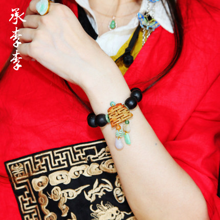 承李李原创设计 珠宝翡翠彩色宝石重工镶嵌爆款 转运手链女