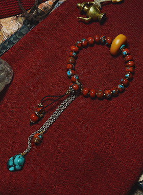 承李李原创设计风老蜜蜡流苏手串