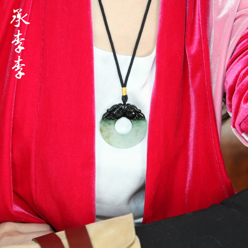 承李李原创设计  高端定制雕刻转运A货珠宝冰糯种俏色 翡翠项链女