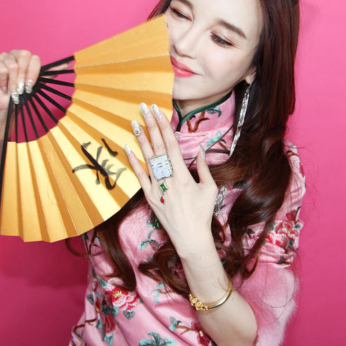 承李李原创设计高端订制珠宝玉石纯银镶嵌翡翠 紫罗兰戒指女