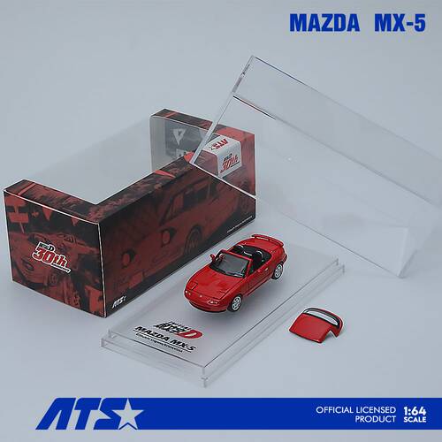 现货 ATS 爱特斯 马自达 MX5 红色 头文字D 翻灯可动 合金 1:64