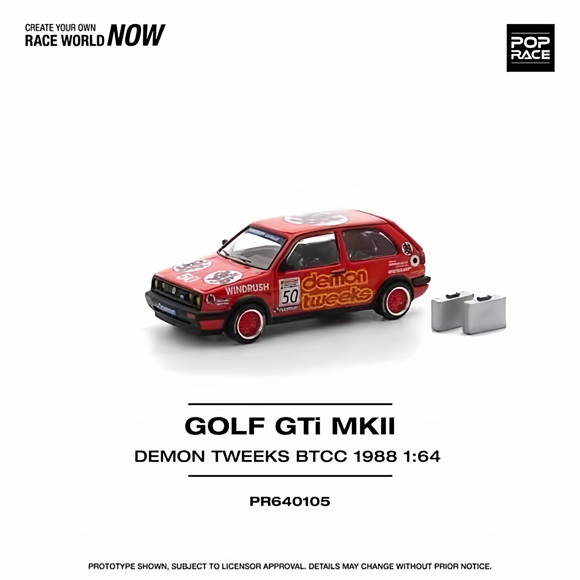 现货 POPRACE GOLF GTi MKII DEMON TWEEKS BTCC 1988 PR640105
