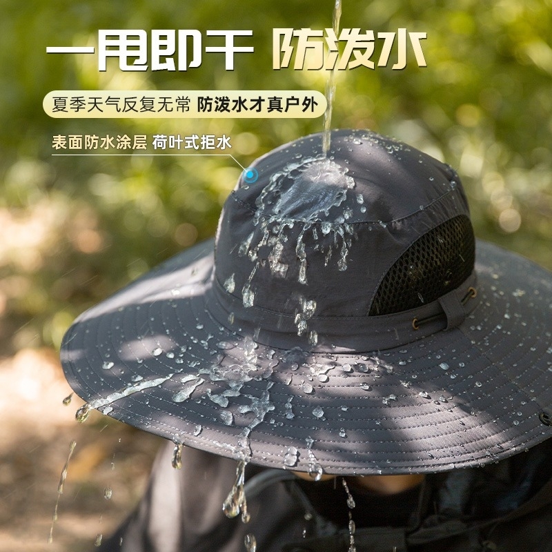 。男式太阳帽渔夫帽男款平顶男帽男士防晒帽户外专用出游新款帽子