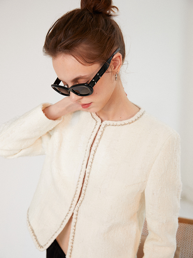 peur原创小香风合身直筒短款外套