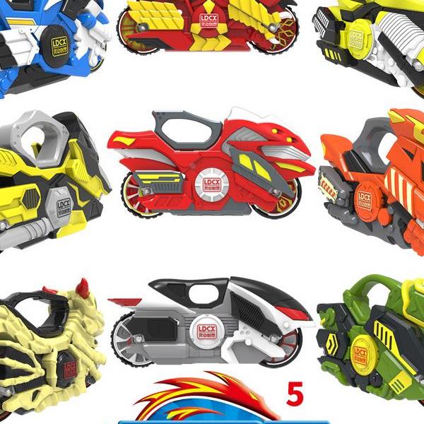 灵动创想魔幻陀螺5代升级版辉耀银河寒冰武士发光摩托车男孩玩具