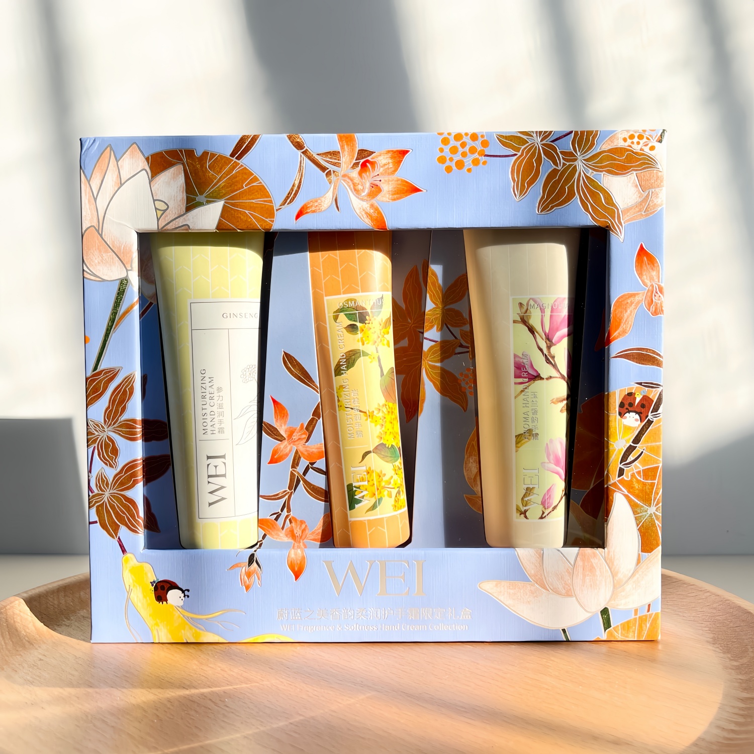 WEI蔚蓝之美香韵柔润护手霜限定礼盒3支装保湿滋润细腻改善粗糙