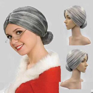 古装假发老太太假发老太婆老夫人假发套白色假发套女假发套发饰