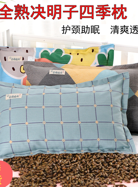 全炒熟决明子枕头成人老人护颈椎助眠专用成年大人全填充家用儿童