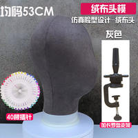 Wig stand care, wig styling, needle insertion, fabric cover, model head, canvas head, model head, wig placement thumbnail 7