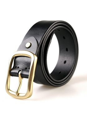 没有名字手作真头层牛皮手工皮带日字高档男女复古简约植鞣皮腰带