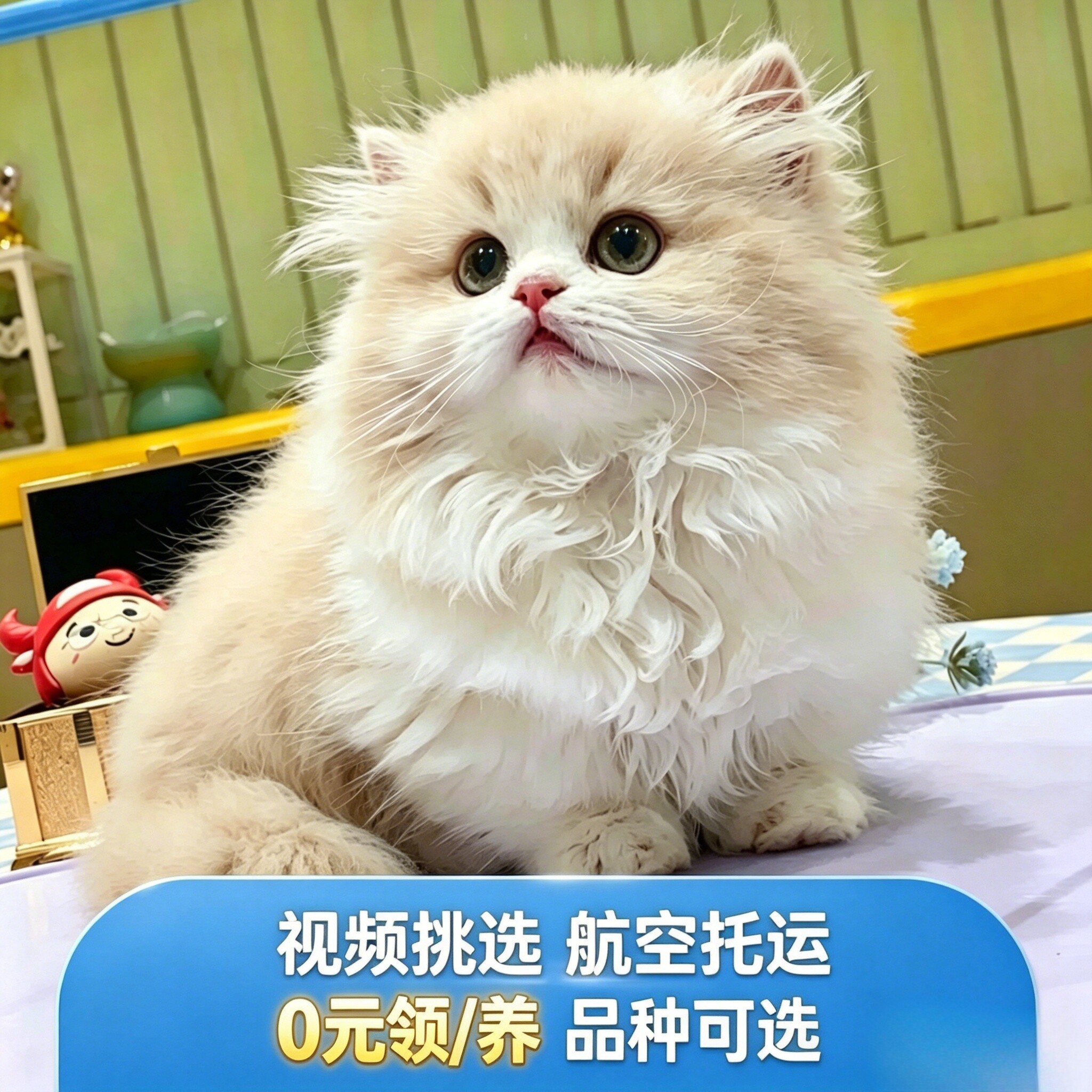 0 元 领 养宠物猫幼猫活体纯种英短银渐层布偶猫幼崽蓝猫金渐层