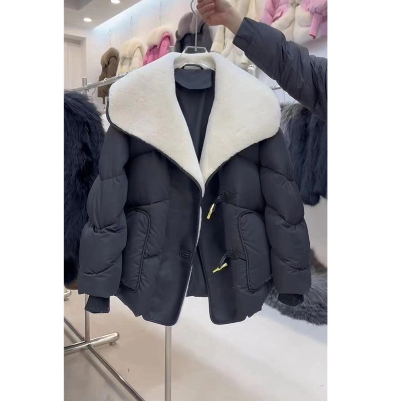 2407大爱美依缘2025冬季新款时尚翻领棉服加厚保暖洋气宽松减龄