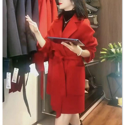 88215大爱美依缘2025早春新款时尚纯色呢子大衣宽松显瘦毛呢外套