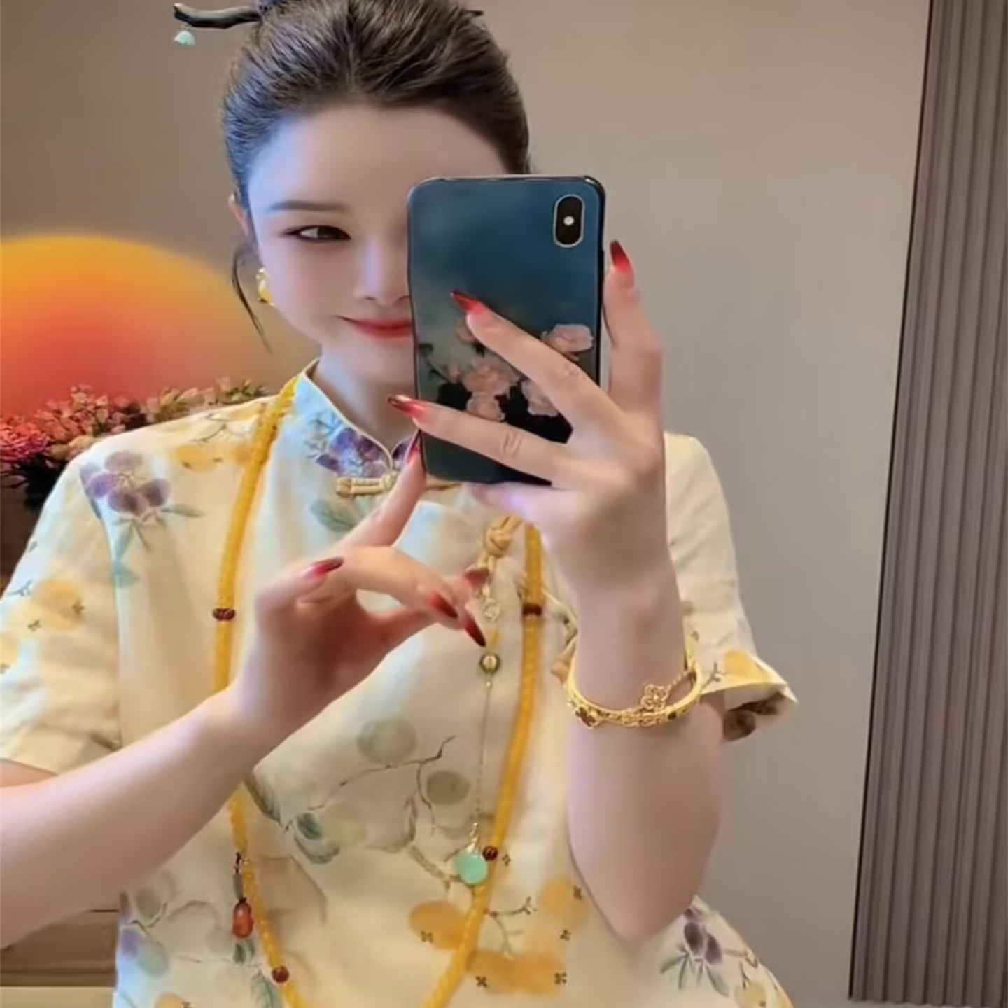新中式国风改良气质超好看旗袍2025夏新款印花绝美精致高端连衣裙