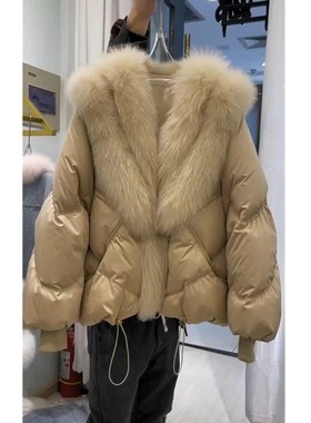 23776大爱美依缘2025冬季新款韩版大毛领宽松加厚保暖时尚棉服女