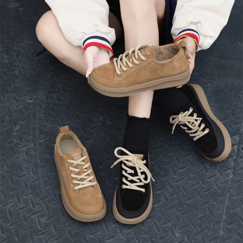 平底休闲鞋女2023年冬季新款加绒