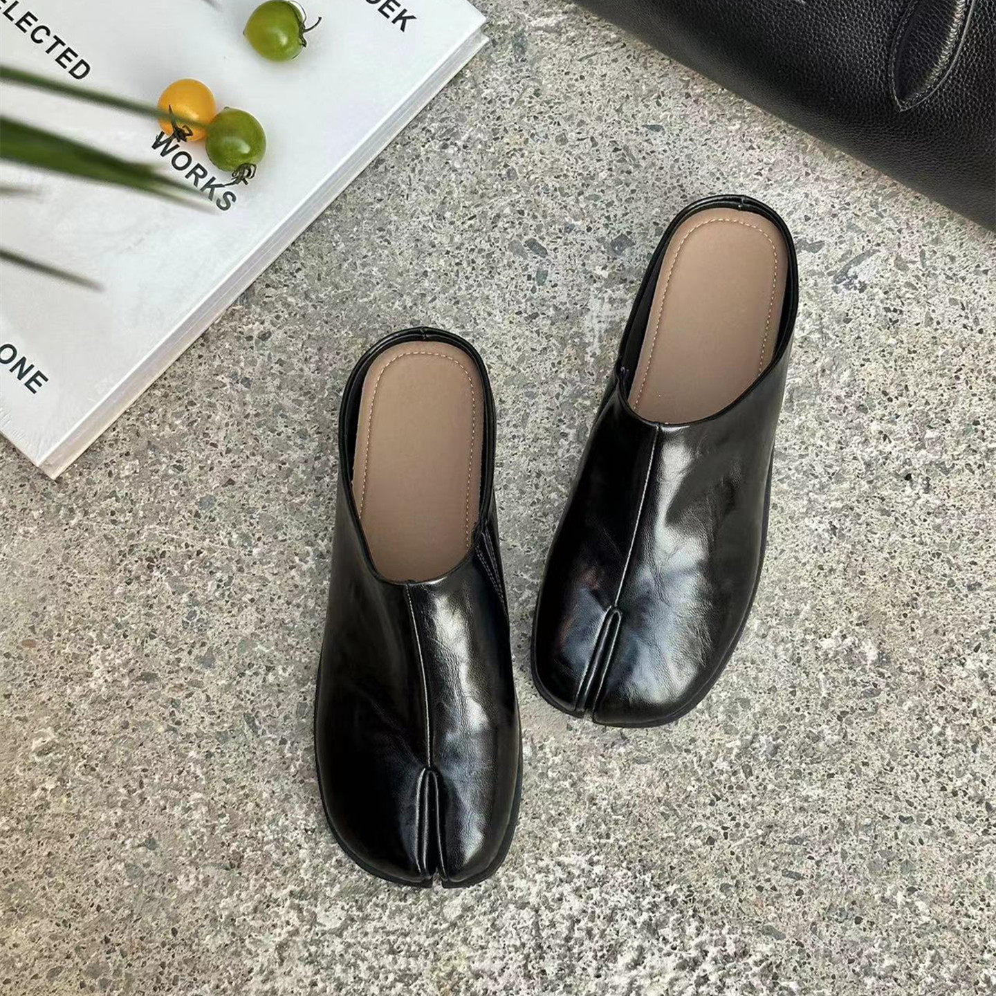 韩版真分趾时尚包头拖鞋女外穿2026年春季新款百搭真皮平底半拖鞋,女鞋,包头拖,淘宝优惠券,粉丝福利购,淘宝优惠卷