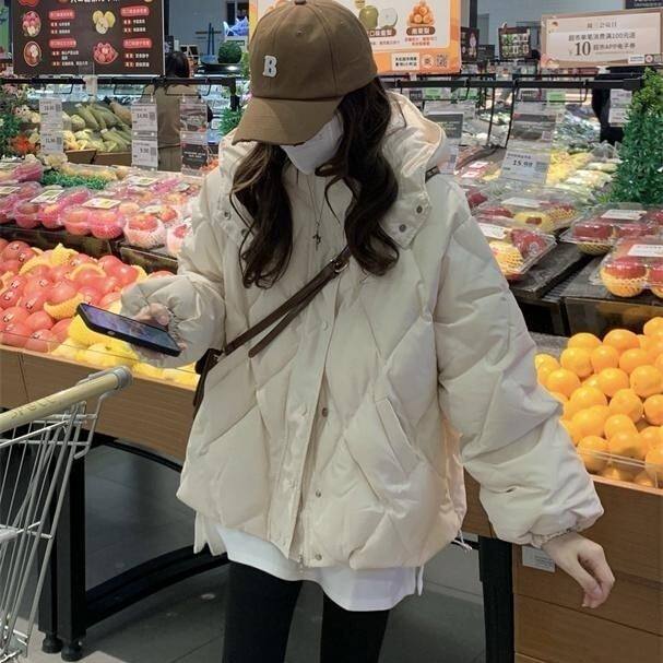 女童秋冬外套2023新款12岁13中大童15学院风韩版宽松棉服连帽上衣