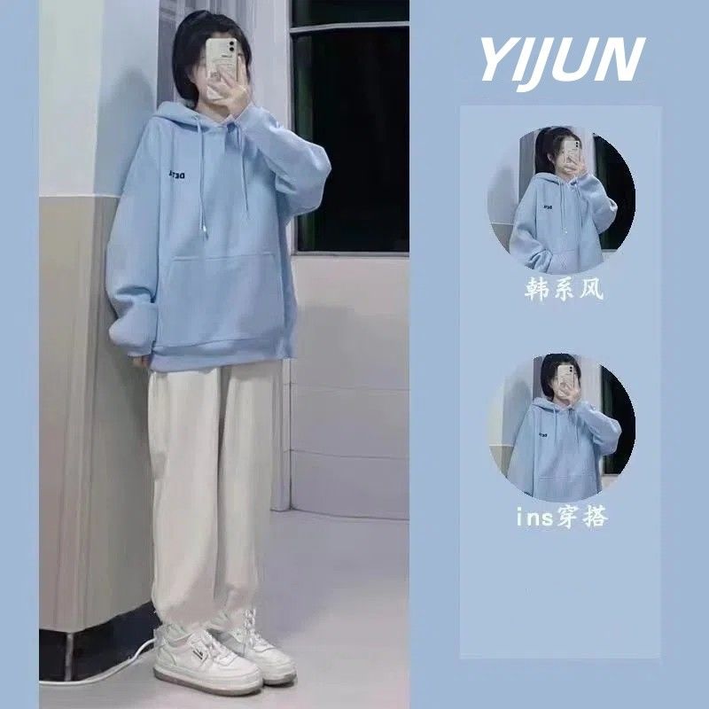 女大童春秋新款连帽卫衣学生套装