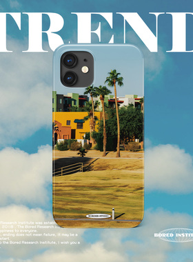 原创欧美小众椰树风景复古适用于苹果IPhone11/12/13promax/14/15/16菲林手机壳imd硅胶软壳小米华为