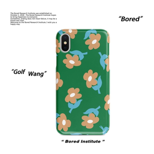恶搞Golf wang绿色小花联名潮牌苹果IPhone7/8p/X/XS/12/11/14/15/16菲林手机壳imd硅胶软壳小米华为