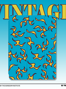 GOLF泰勒蓝色火焰潮嘻哈适用于iPadPro11三折保护壳air4/5/mini6