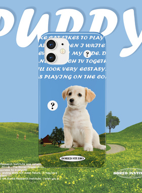 原创可爱小狗蓝天夏日小清新适用于苹果IPhoneX/11/12/13/14/15/16菲林手机壳imd硅胶软壳小米华为