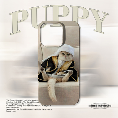 富贵头巾金渐层小猫可爱搞怪艺术适用于苹果IPhone15/14plus/13pro/12/11/16/16promax菲林磁吸手机壳IMD软壳