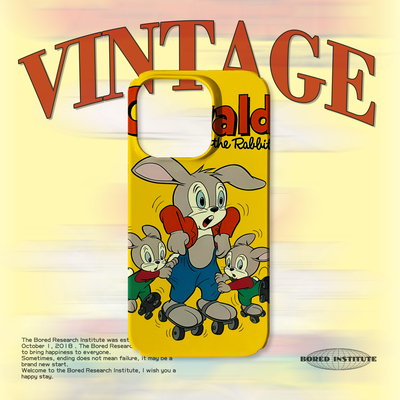 搞怪小兔可爱卡通插画趣味杂志潮适用于苹果IPhone15/14plus/13pro/12/16/16promax/17菲林磁吸手机壳IMD软壳