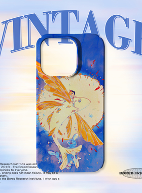 复古卡通好运锦鲤插画艺术小众潮流适用于IPhone15/14plus/13pro/12/16/16promax/17菲林磁吸手机壳IMD软壳