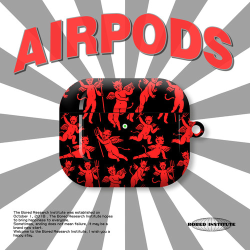 恶魔天使小众复古简约插画卡通ins潮适用于AirPods3代耳机壳AirPodsPro第二代/一代保护套光面硬壳AirPods4代