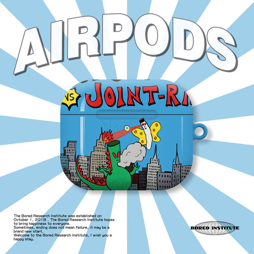 美式卡通哥斯拉与怪兽插画复古潮流适用于AirPods3代耳机壳AirPodsPro第二代/一代保护套光面硬壳AirPods4代
