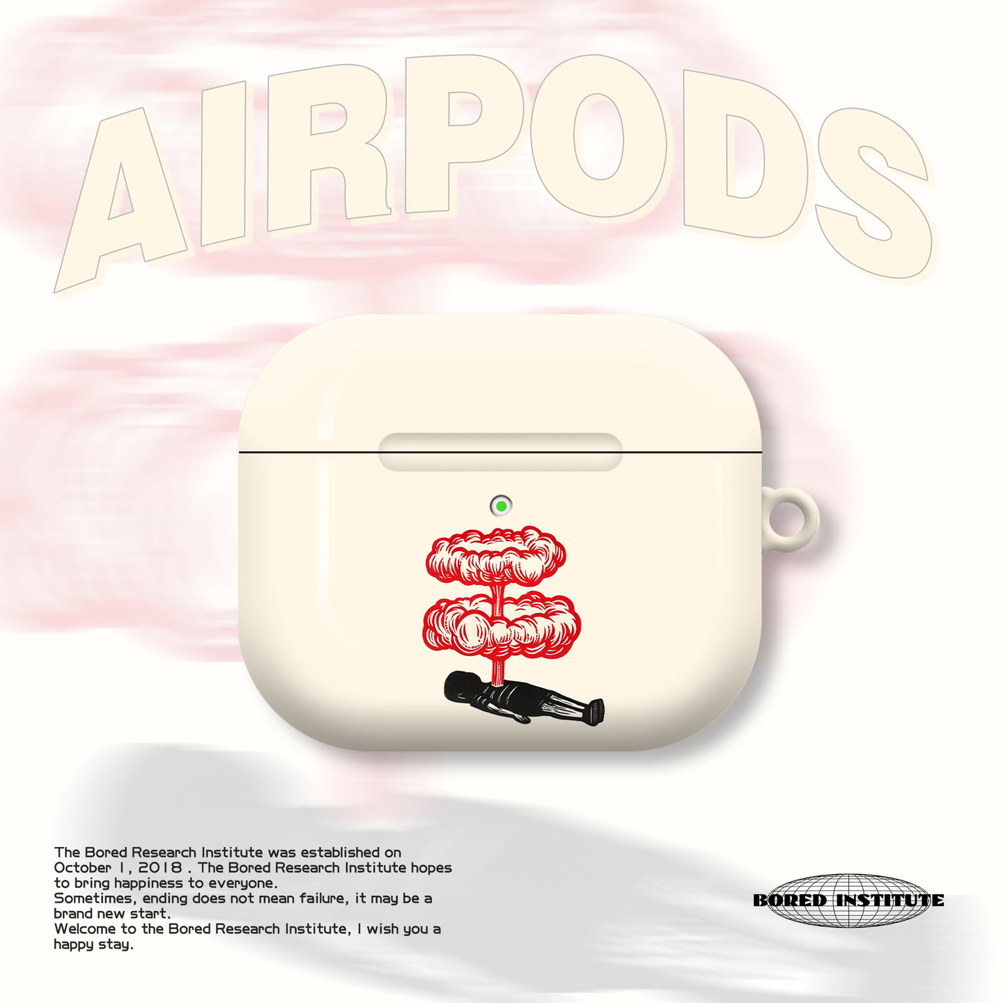 艺术简约躺平颓废插画小众恶搞插画适用于AirPods3代耳机壳AirPodsPro第二代/一代保护套光面硬壳AirPods4代图片