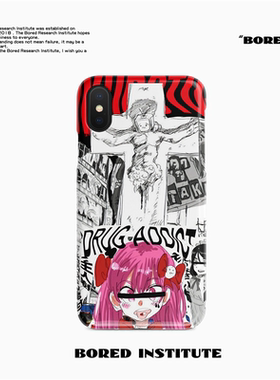 JUN二次元卡通魔法少女插画嘻哈适用于IPhoneXs/11/12/13/14/15/16菲林手机壳imd硅胶软壳小米华为