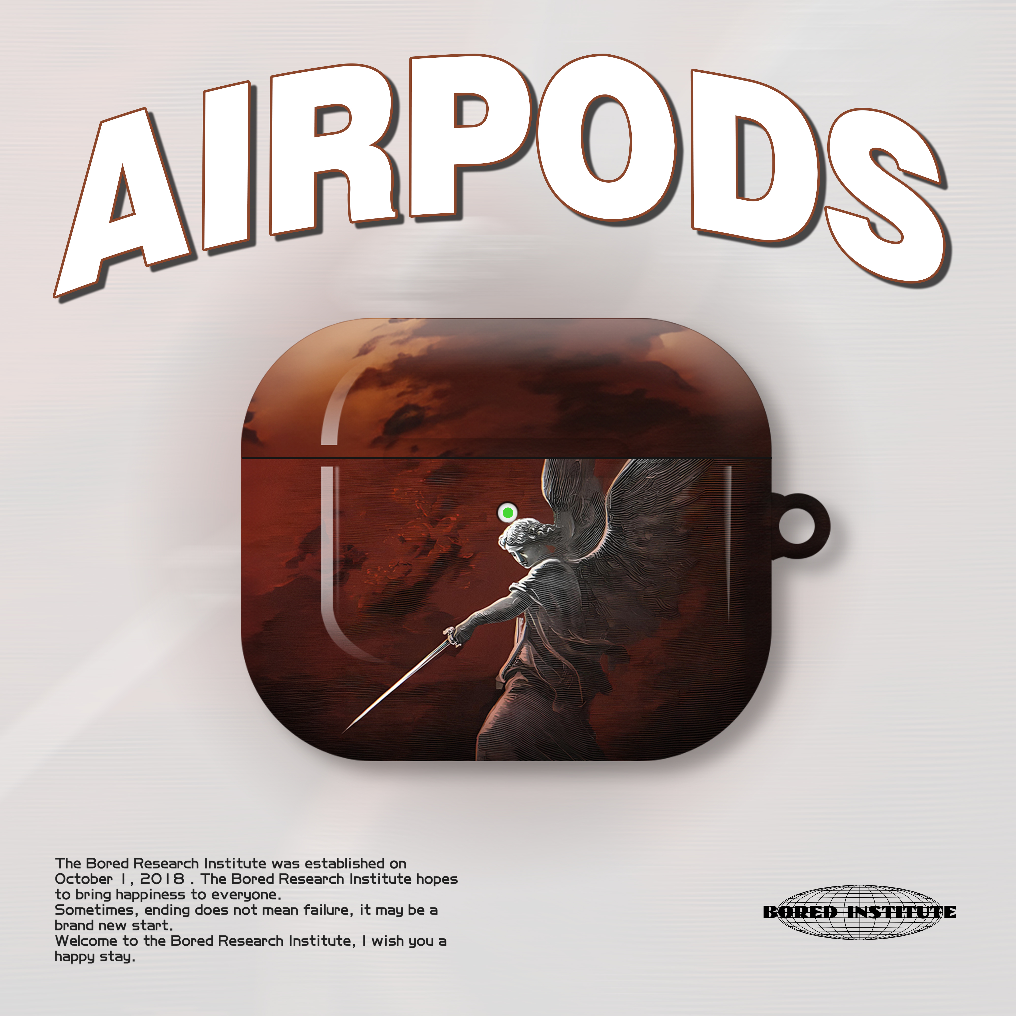 战斗天使复古亚文化插画小众艺术潮适用于AirPods3代耳机壳AirPodsPro第二代/一代保护套光面硬壳AirPods4代