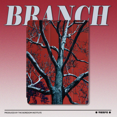 小众摇滚树枝血夜潮流原创复古艺术潮流适用于苹果2022款iPadPro12.9/11三折保护壳air5/mini6防摔ipad10笔槽