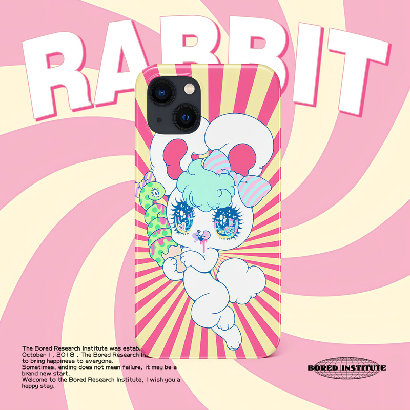 冰激凌小兔可爱卡通插画少女复古艺术小众适用于苹果IPhone15/14promax/13pro/12/11/16pro菲林手机壳IMD软壳