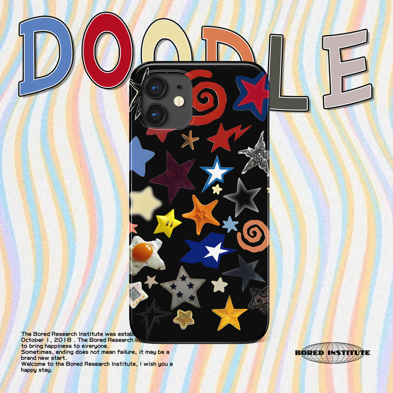 多巴胺潮流五角星渐变拼接手机壳