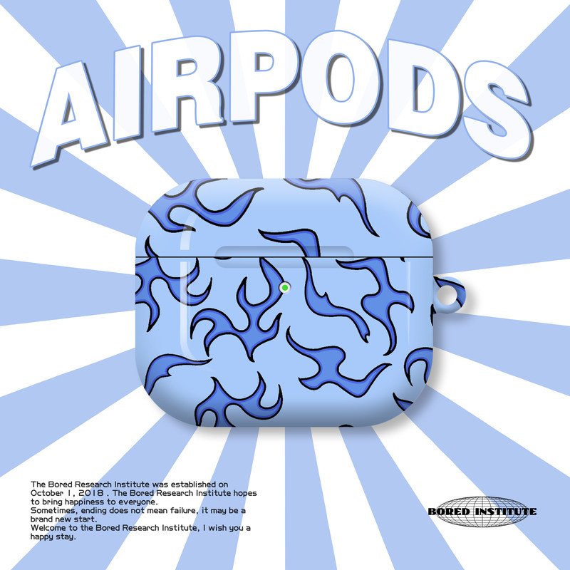 潮流golf火焰嘻哈蓝色ins风简约复古适用于AirPods3代耳机壳AirPodsPro第二代/一代保护套光面硬壳AirPods4代
