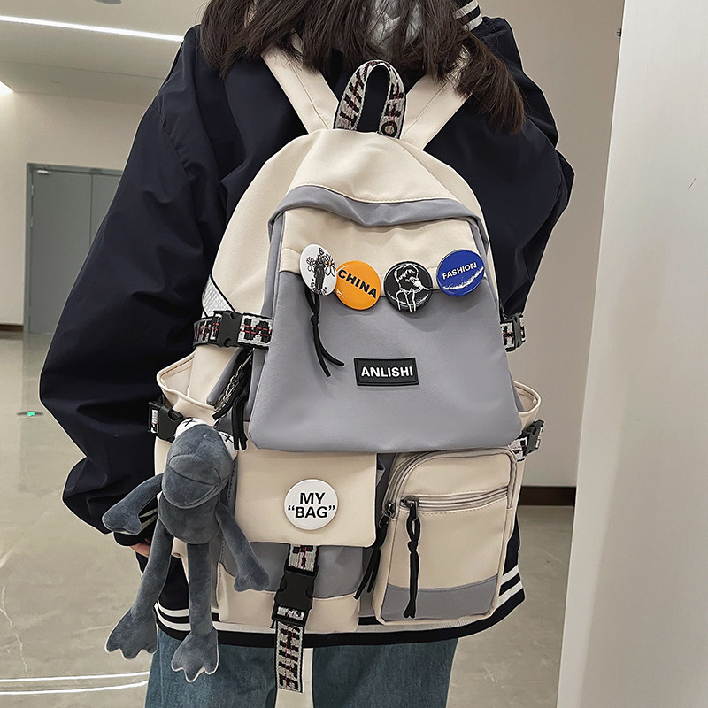 专柜正品书包女初中生百搭高中背包大学生大容量电脑旅行包原宿风