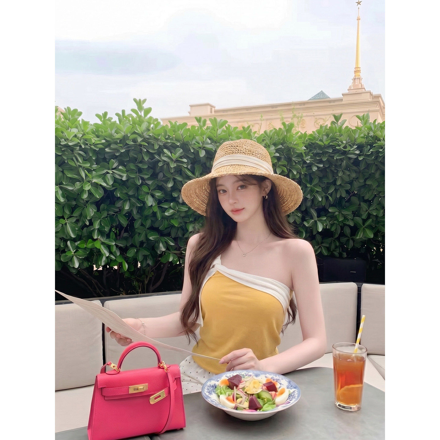 专柜正品韩系辣妹单肩吊带背心女夏外穿修身显瘦辣妹露背无袖上衣