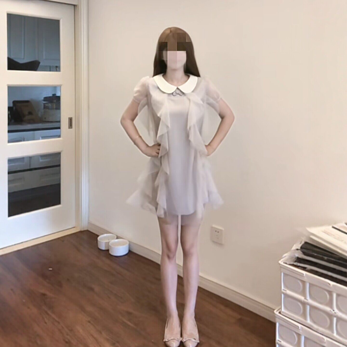 专柜正品小个子穿搭独特超好看的娃娃领仙女小裙子绝美不撞款连衣