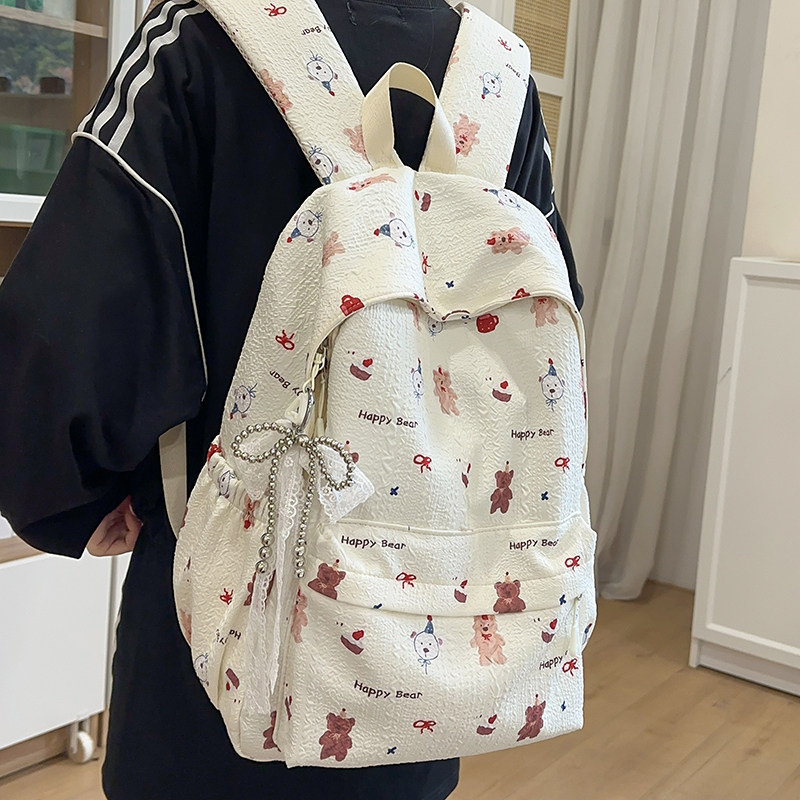 专柜正品小清新少女书包森系文艺范碎花小众初中生双肩包高颜值小