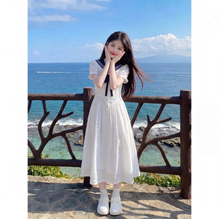 专柜正品女童夏装套装初中生2026新款女大童海边度假连衣裙夏日学