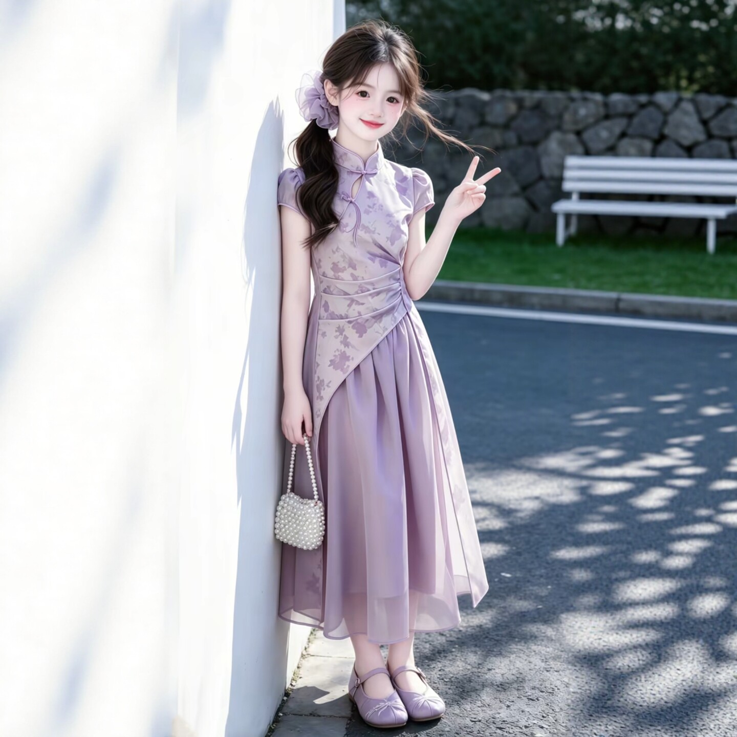 专柜正品女童旗袍2026夏季新款儿童绝美国风旗袍连衣裙夏季生日裙