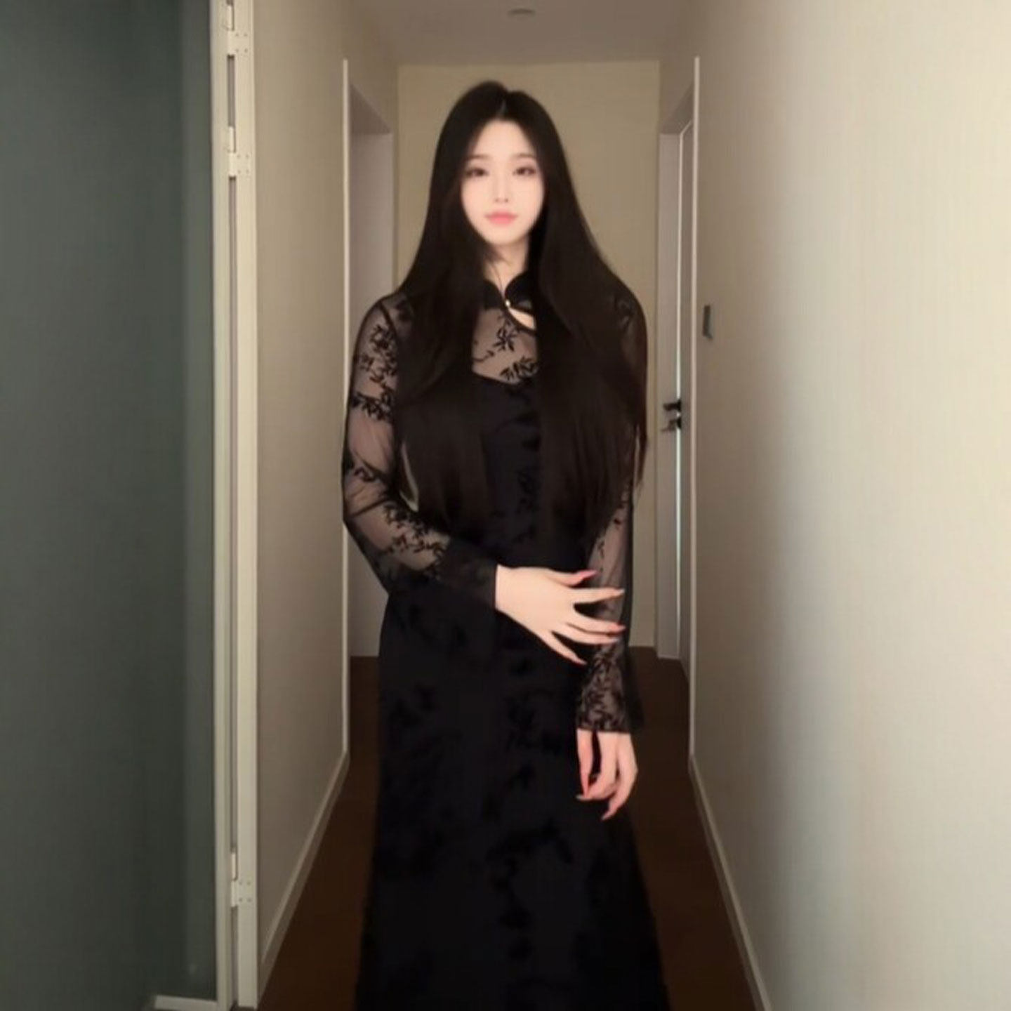 专柜正品新中式女装旗袍连衣裙赫本风高级感气质收腰修身包臀长裙