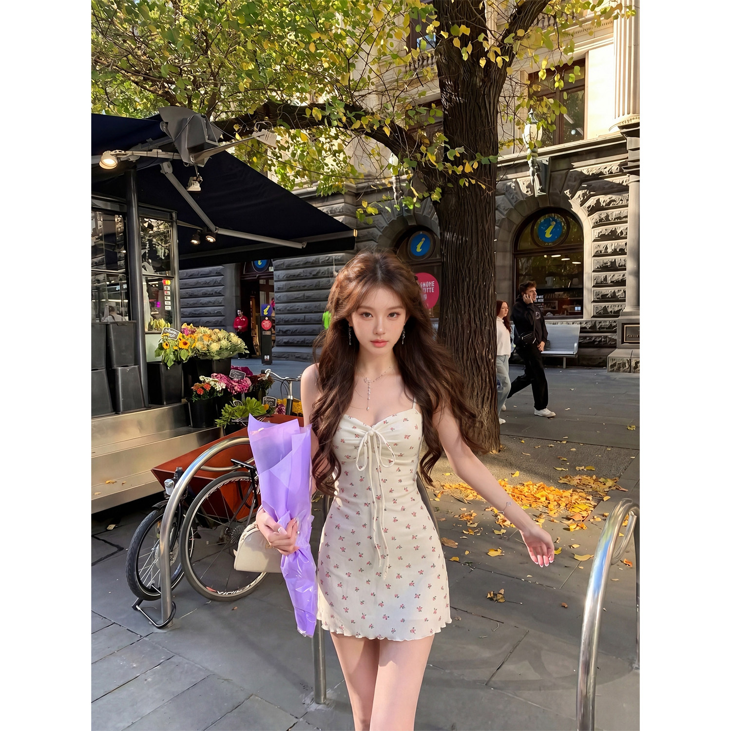 专柜正品纯欲风碎花吊带连衣裙女夏季新款辣妹收腰显瘦包臀短裙子