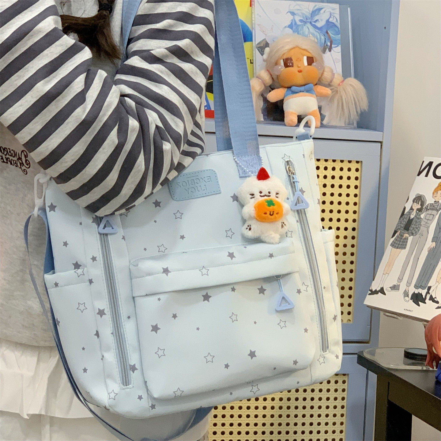 专柜正品补课包女大容量初中生女生单肩包斜跨包小学生上课手提百
