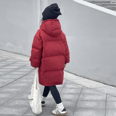 中长款加厚男童女童白鸭绒羽绒服