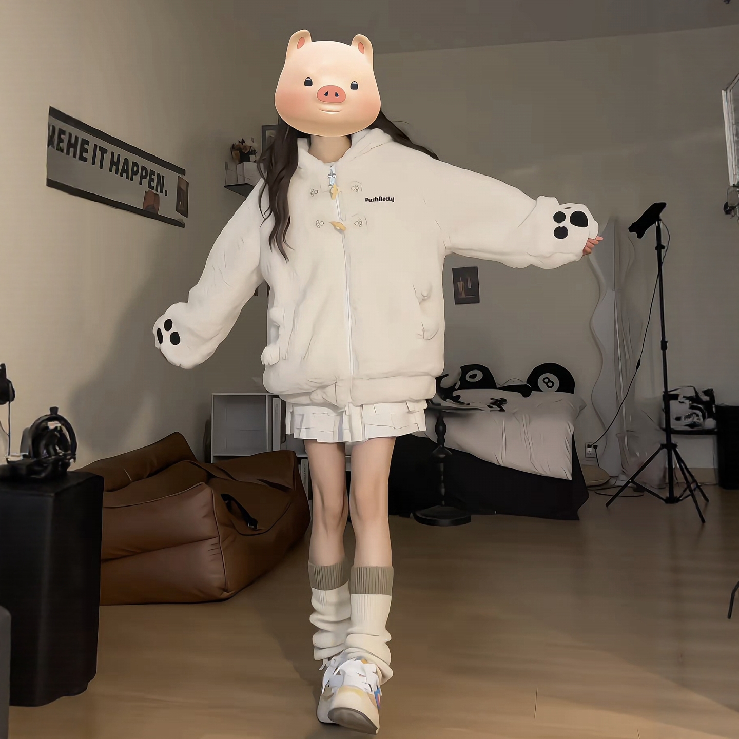 女童棉服今年流行爆款冬装2025新款中大童连帽加绒外套儿童冬季